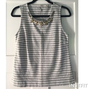 J Crew cotton striped sleeveless top.